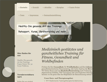 Tablet Screenshot of healthy-sporttherapie.de